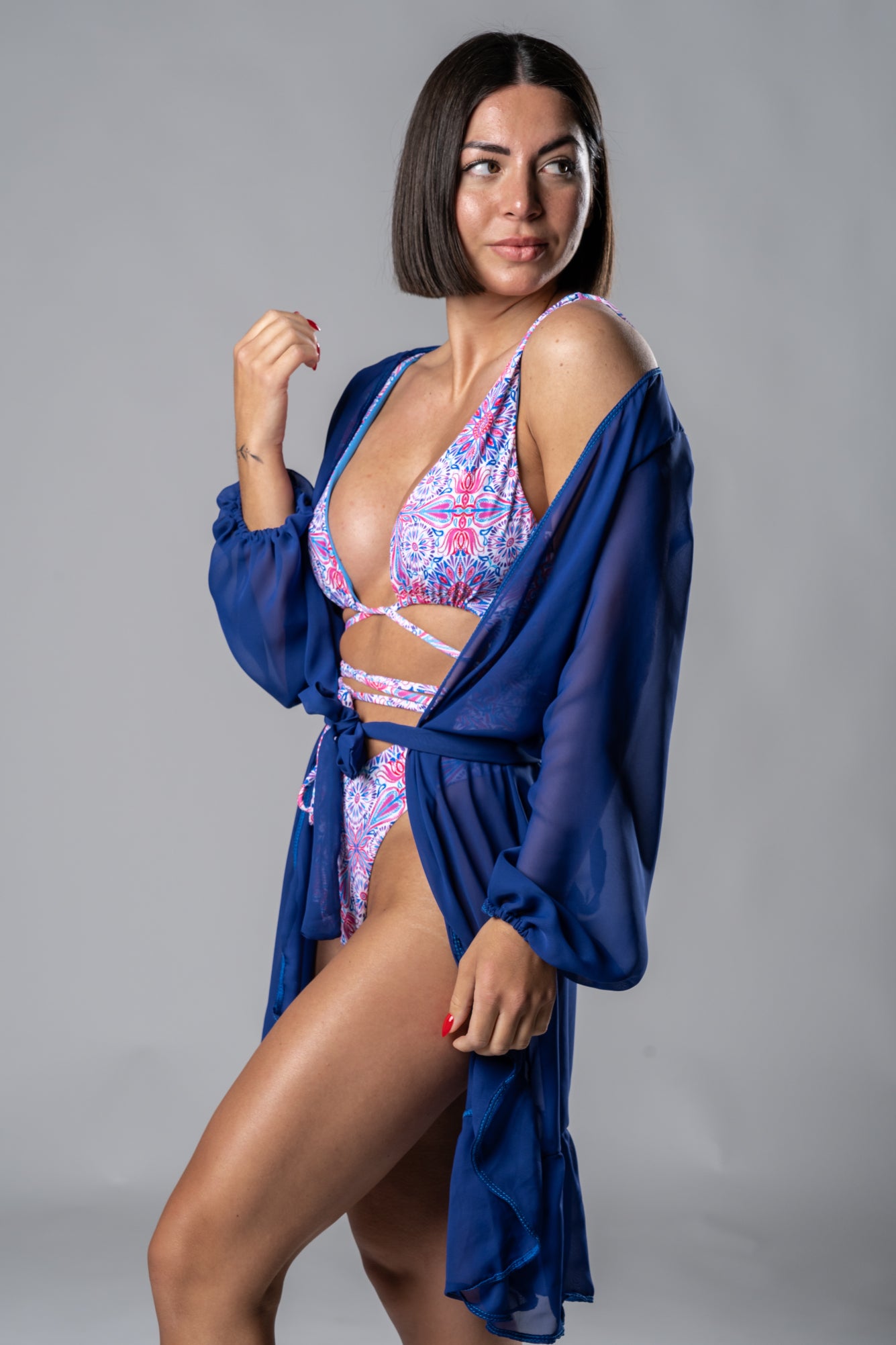 Kimono Corto Midi Color Liso