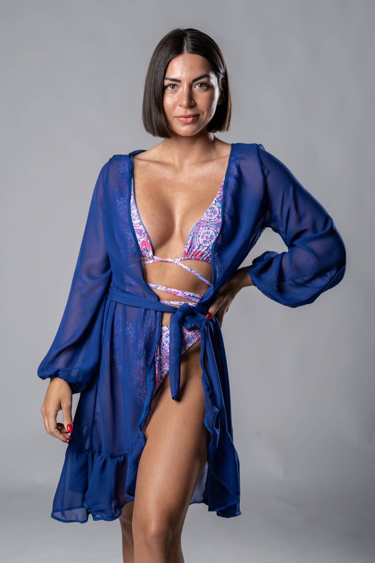 Kimono Corto Midi Color Liso