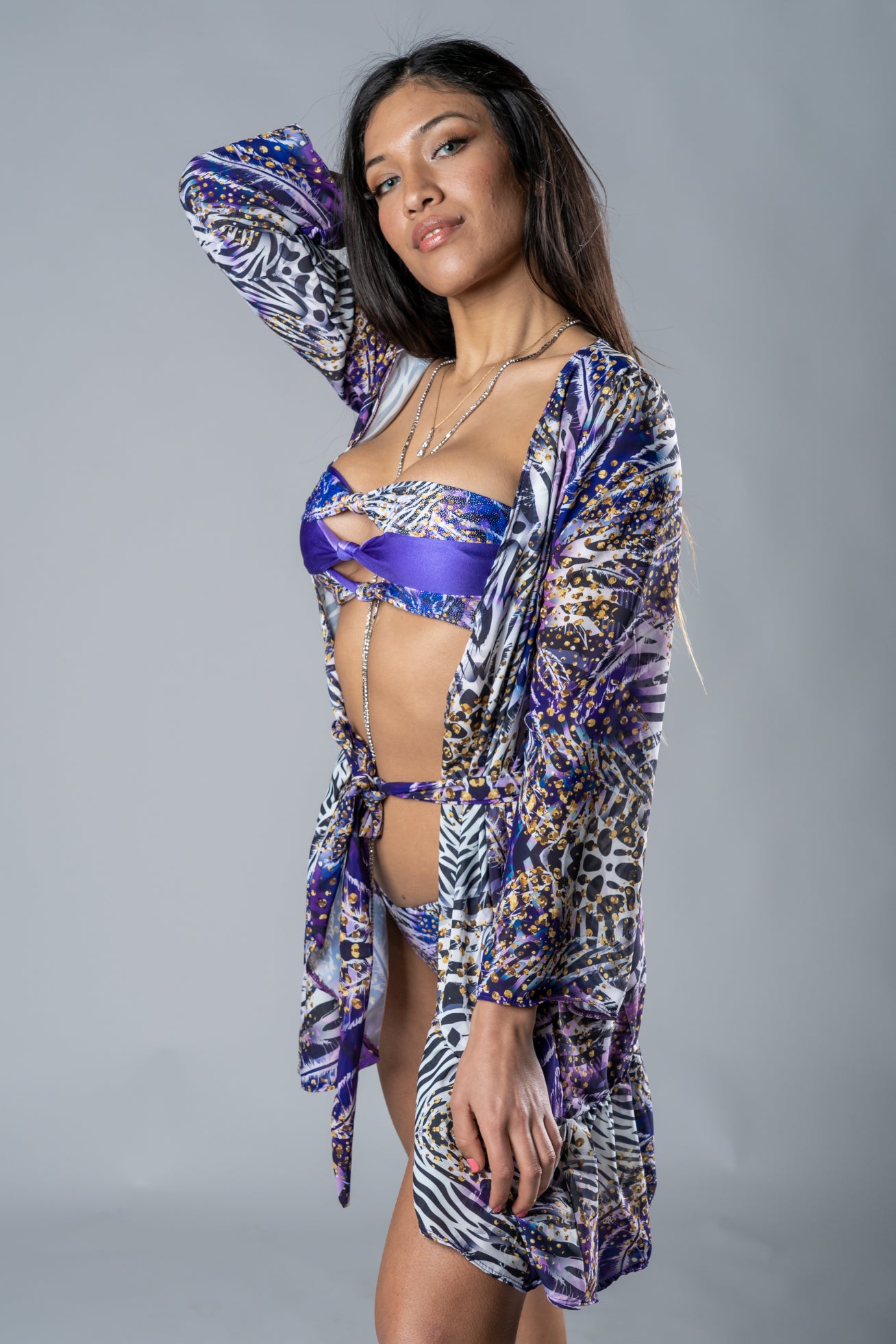 Kimono Corto Midi Estampado