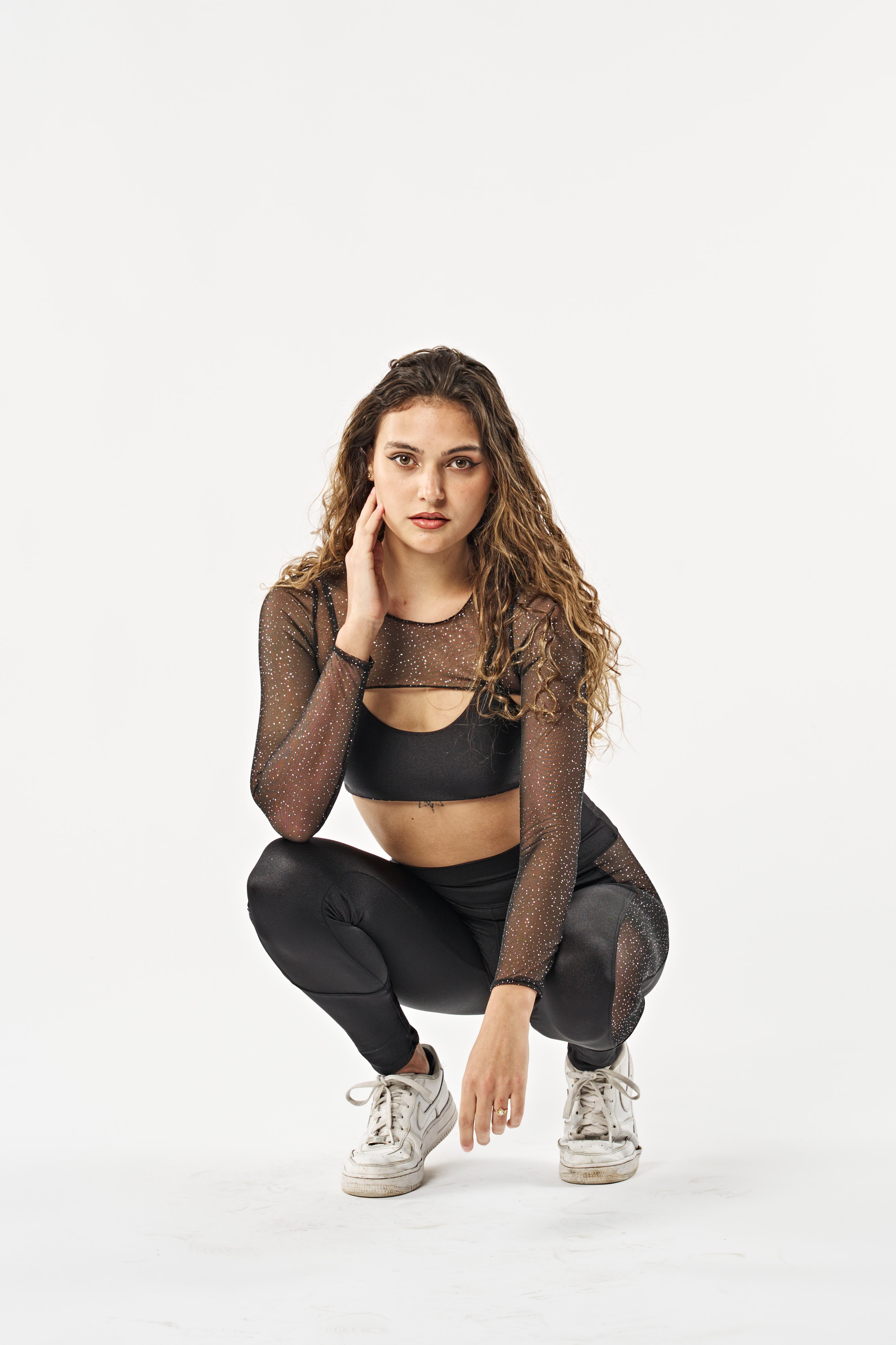 Top Corto Crop con Manga Larga